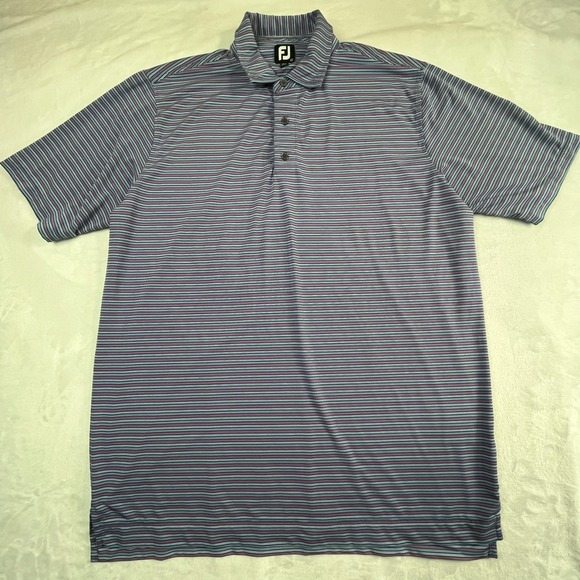 FootJoy Other - FJ FootJoy Mens XL‎ Polo Shirt Blue Pink Striped Easy Wear